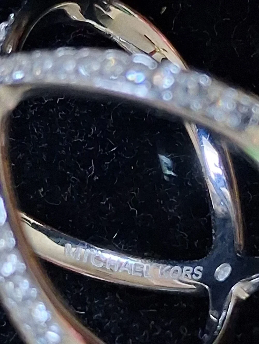 Michael Kors Crystal Pavé X-Design Silver Ring - Women's Fashion Jewelry Size 7